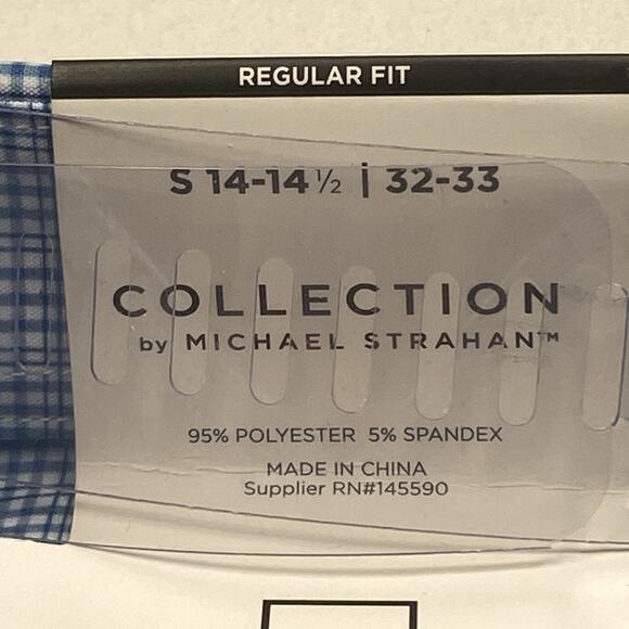 Collection by Michael Strahan Dress Shirt Small Blue Check Long Sleeve - Picture 3 of 3
